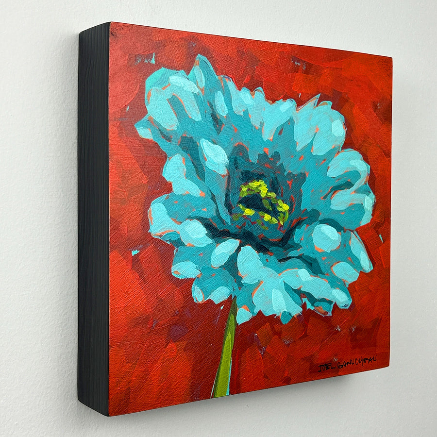Zinnia Bloom - ORIGINAL - Joel Ganucheau - 8x8"