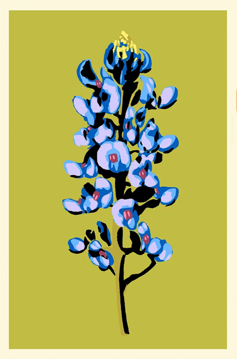 Unframed Bluebonnet (Green) - Landry McMeans - 20 x 30"