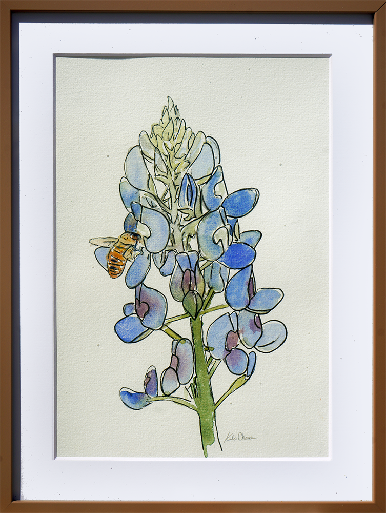 Bluebonnet and Bee - Katie Chance - 7x10"