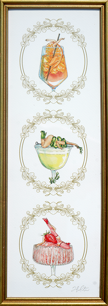 Summer Cocktail Trio  -  Jennifer Pate - 6x18"