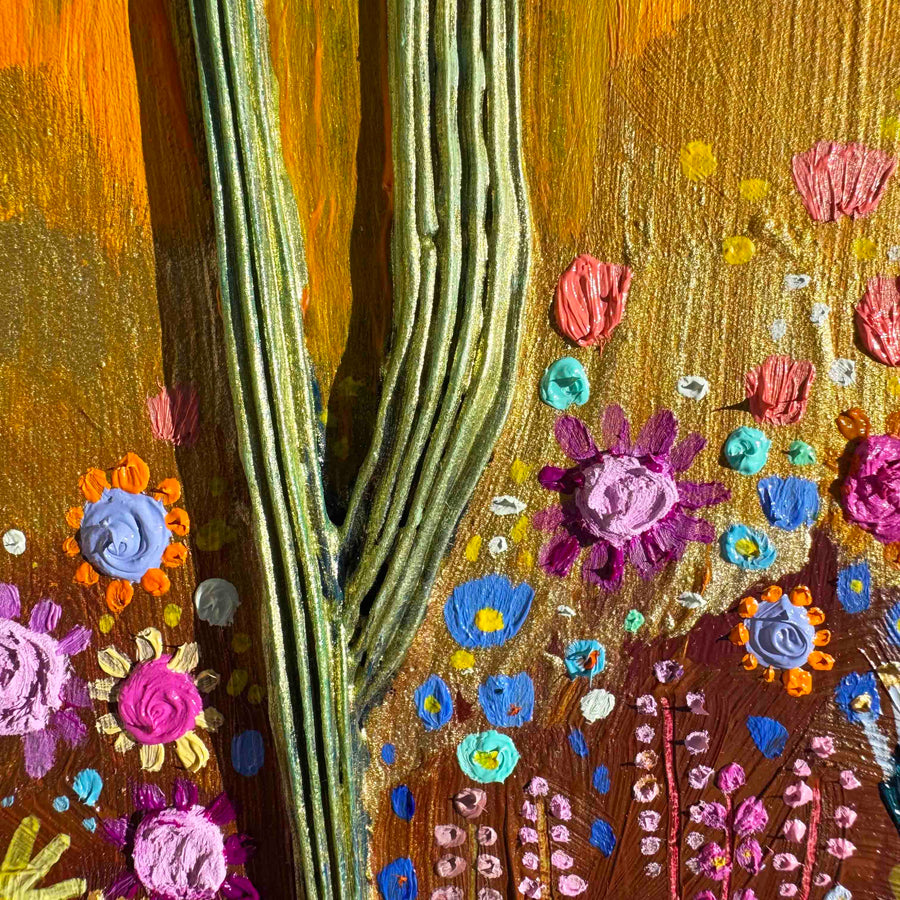 Desert Flowers in Butter Yellow - Eli Halpin - 8.25 x 8.25"