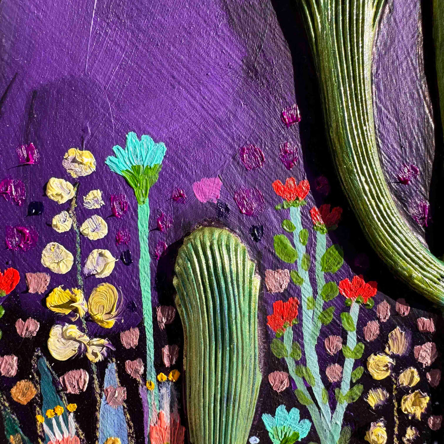 Desert Flowers in Dark Violet - Eli Halpin - 8 1/16 x8 1/16"