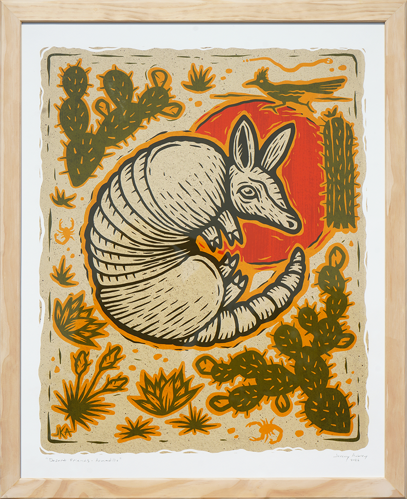 Desert Friends - Armadillo - Jeremy Aubrey - Framed Print