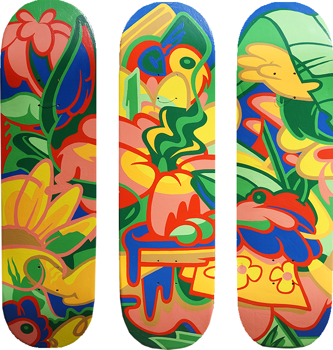 "Jungle of Chaos" - Painted Skate Decks - Phoebe "FEEBEE" Joynt