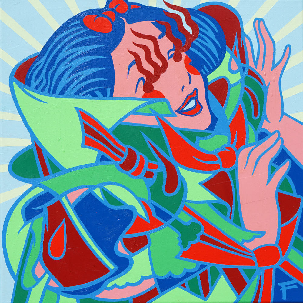 She Didn't Need No Damn Man - FEEBEE - 20x20"