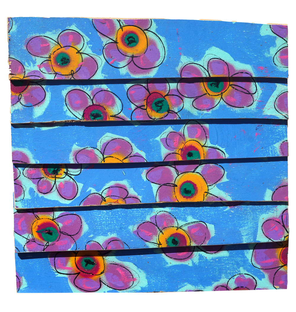 Blue Flower - Jeff Skele - 13x13"