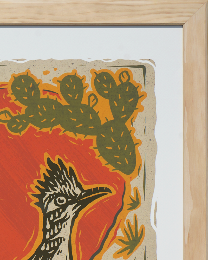 Desert Friends - Roadrunner - Jeremy Aubrey - Framed Print