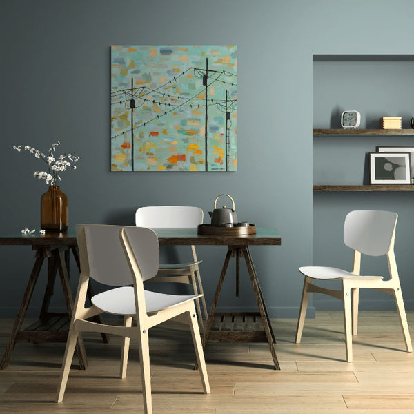 Living the Dream - Joel Ganucheau | Colorful Birds on Wires Painting ...