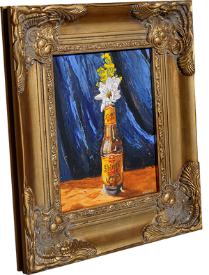 Shiner Vase with White Flower (Blue) - MOOCHIE - 13.5x15.5"