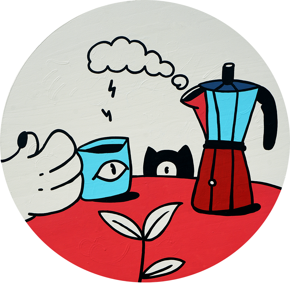 Por La Mañana Cafe - Gerardo Rodriguez - 24"x24" Round