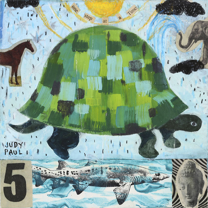 One Step At A Time | Turtle - Judy Paul - 6x6"