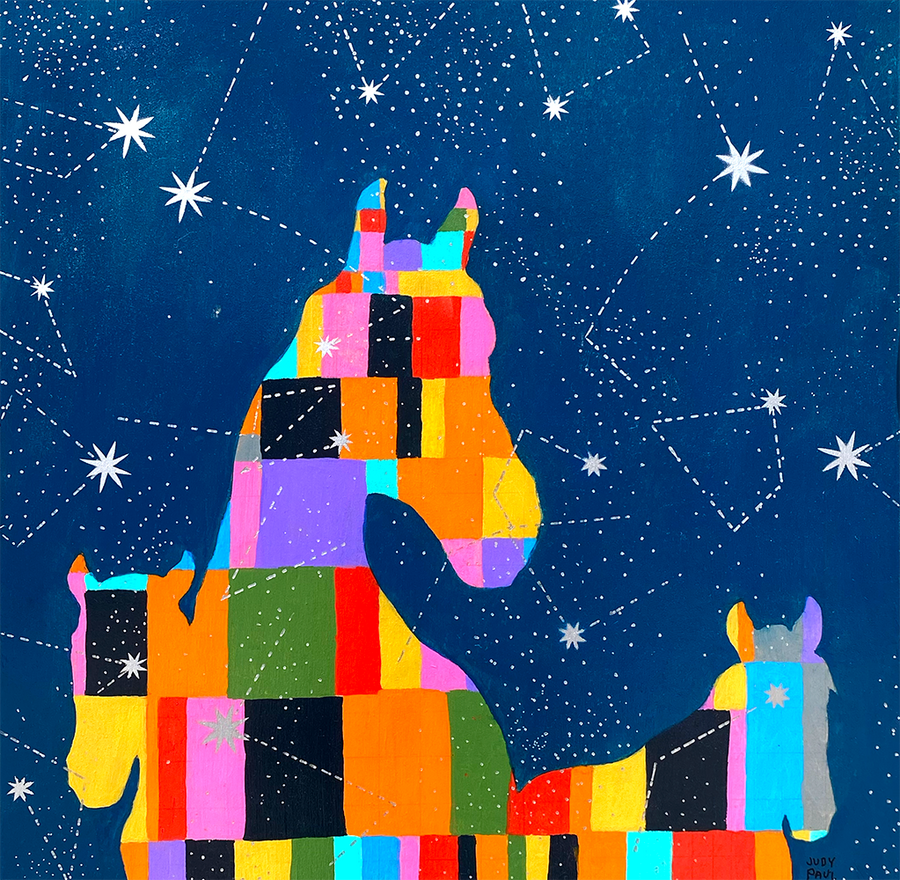 Patchwork Horses - Judy Paul - 16x16"