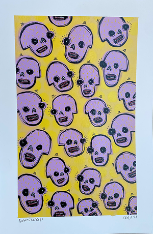 Boneshakers - Jeff Skele - 12x18" - Lilac Skulls