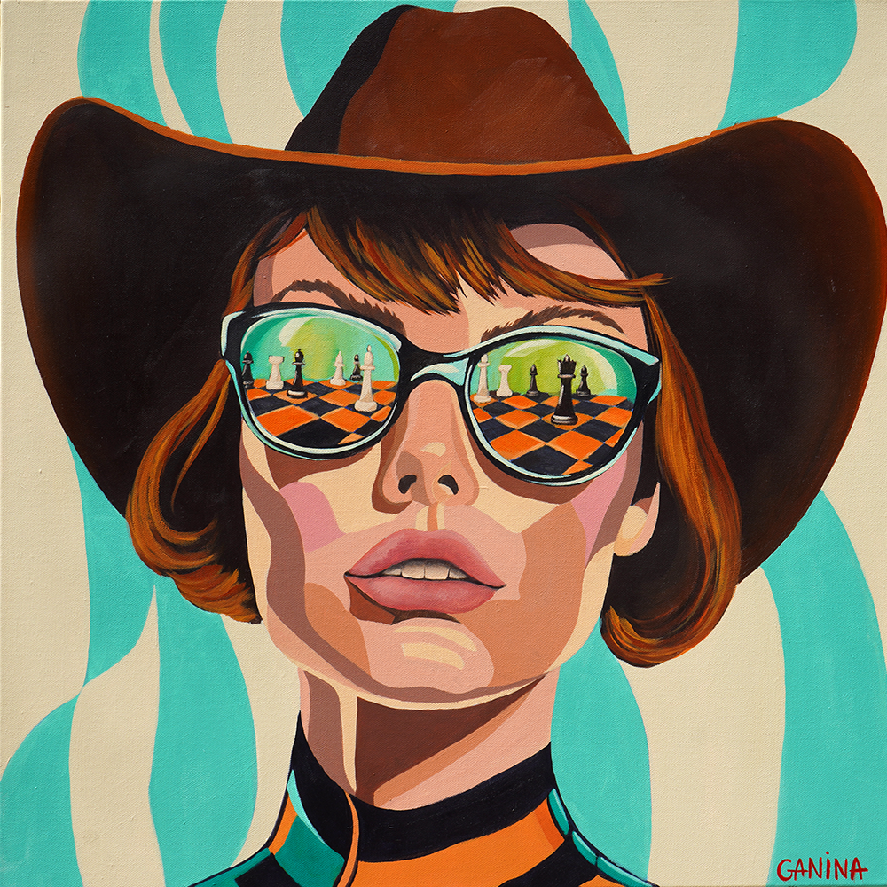 Queen's Gambit - Anna Ganina - 24x24"