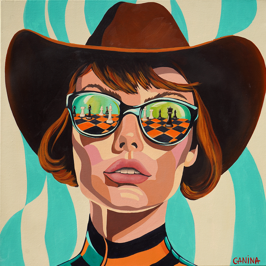 Queen's Gambit - Anna Ganina - 24x24"