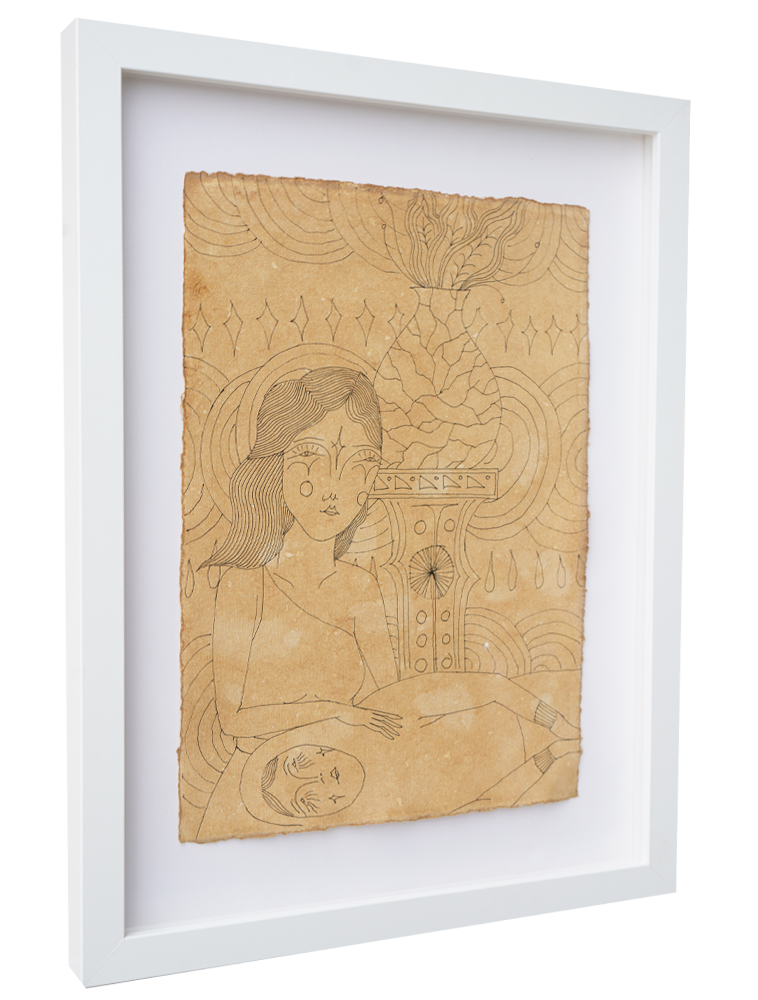 Untitled Drawing - Adrian Landon Brooks - 12x16"