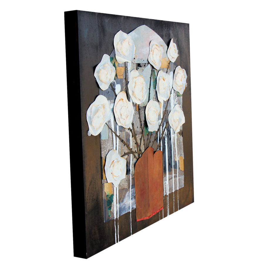 12 White Flowers - Larry Goode - 24x24"