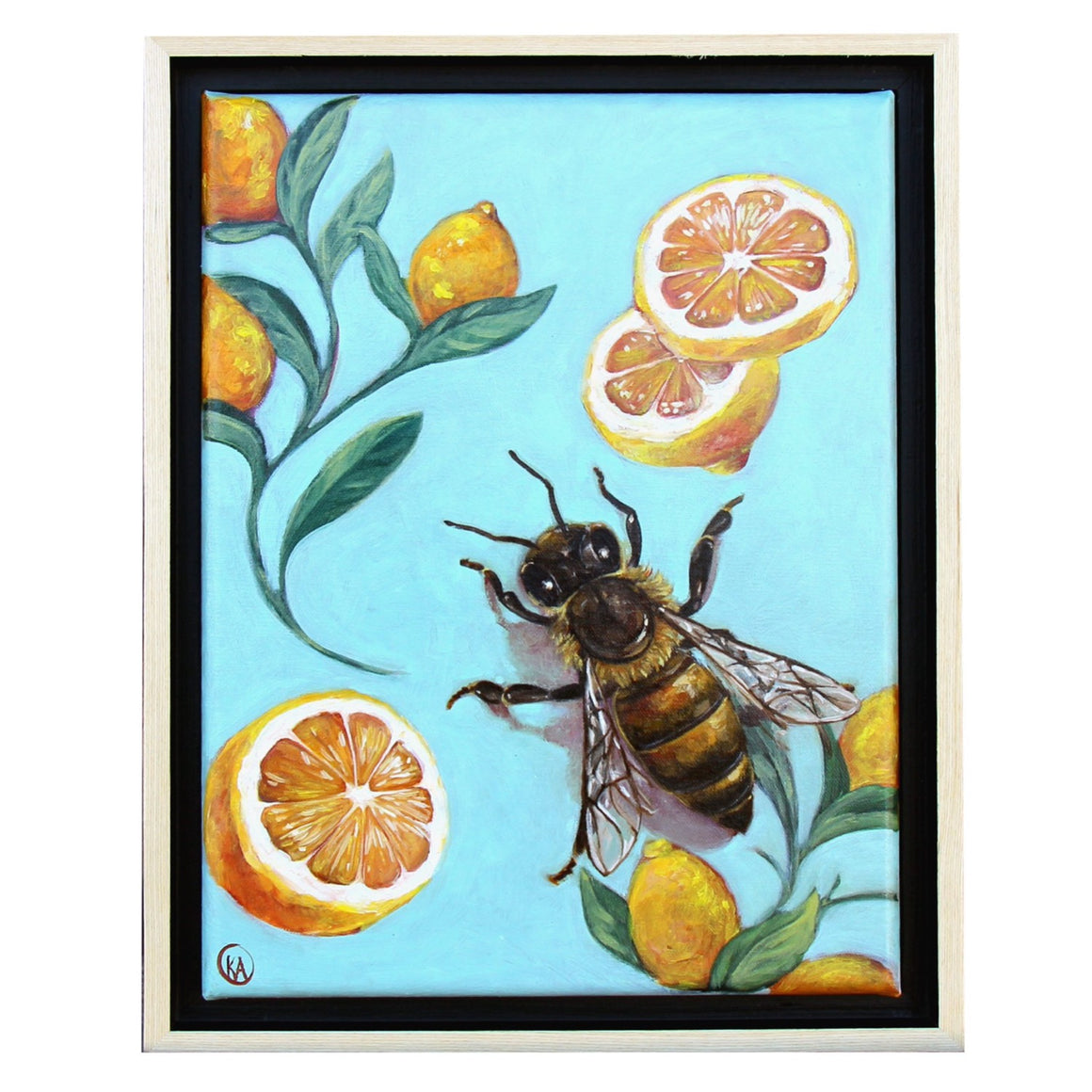 Bee Still Life - Kelsey Archbold - 10 x13" Framed