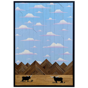 Longhorns and Big Skies - Raymond Allen - 25 x 37"