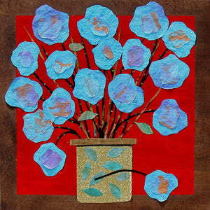 Blue Flowers - Larry Goode - 24x24"