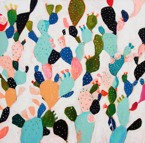 Color Block Cactus - Anna Swanson - 40x40"