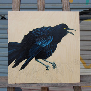 Grackle #40 - Carly Weaver - 12x12"