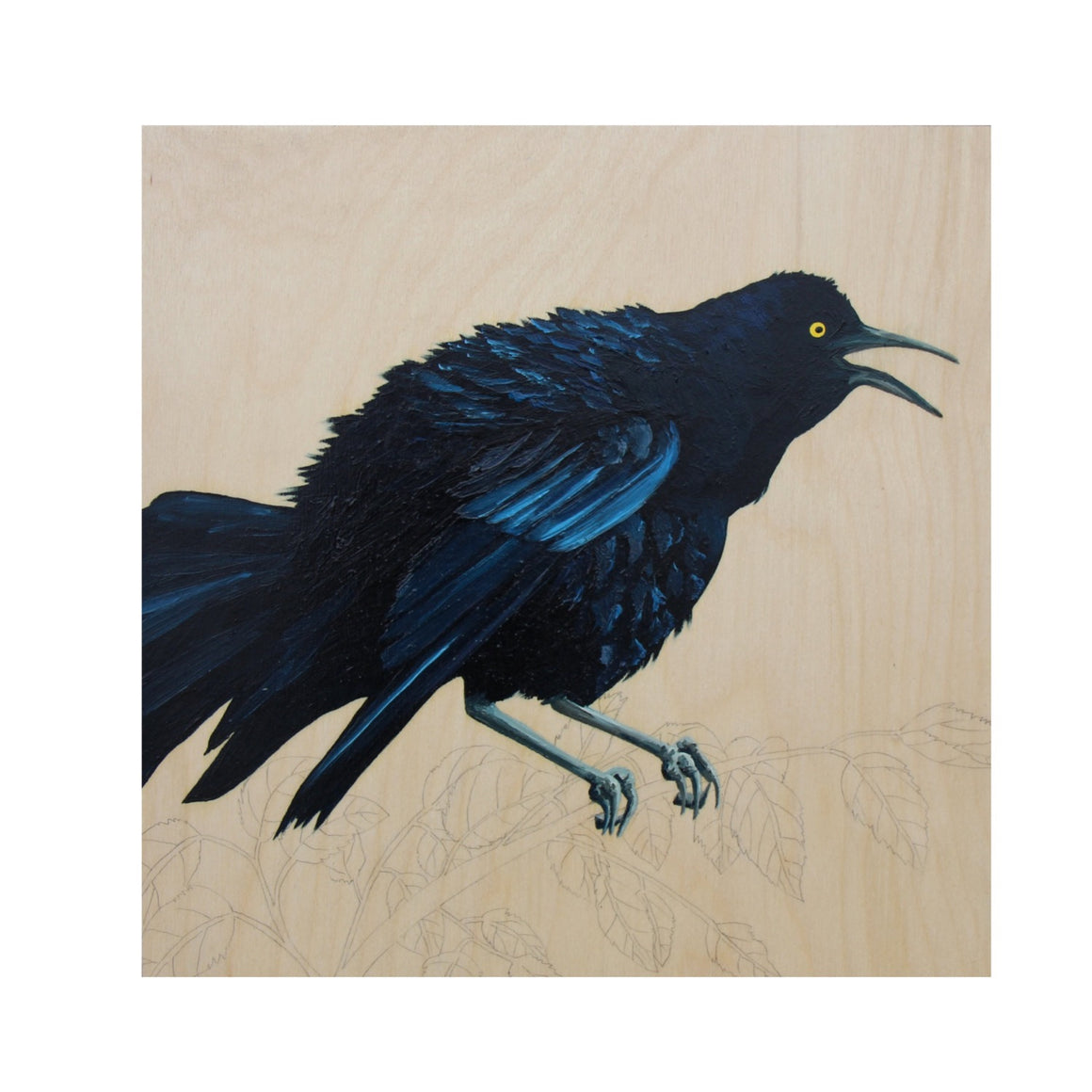 Grackle #40 - Carly Weaver - 12x12"