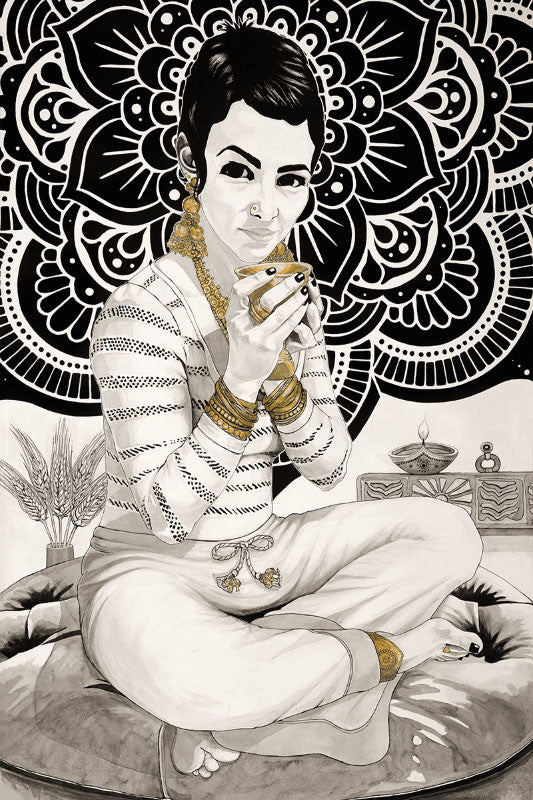 Lakshmi, Goddess of Abundance... - Flip Solomon - 11x13" Framed