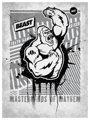 Mayhem Ape Black Gray - Beast Syndicate - Various Sizes (canvas print)