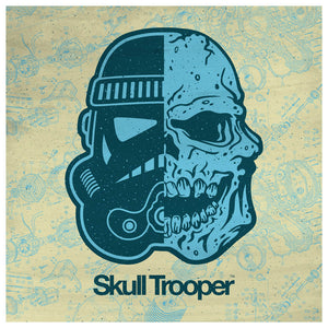 Skull Trooper Petrol Light Blue Schematic - Beast Syndicate - Various Sizes (Canvas Print)