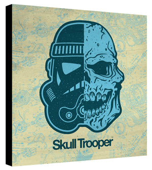 Skull Trooper Petrol Light Blue Schematic - Beast Syndicate - Various Sizes (Canvas Print)