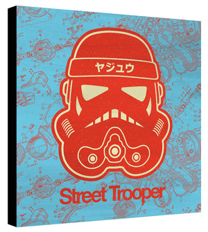 Street Trooper Red Yellow Light Blue Schematic - Beast Syndicate - Various Sizes (canvas print)