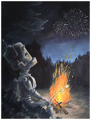 Camp Fire Bot - Lauren Briere - Print
