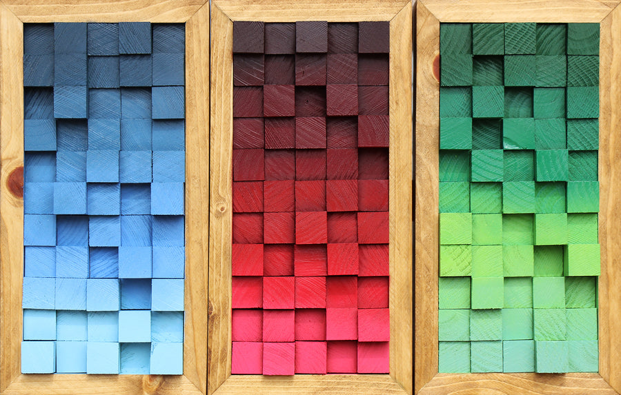 Color Gradient Triptych - Raymond Allen - 22"x13"