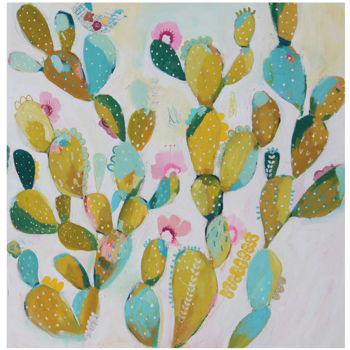 Folky Cactus - Anna Swanson - 36x36"